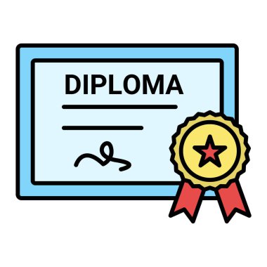 diploma vektör simgesi modern basit illüstrasyon