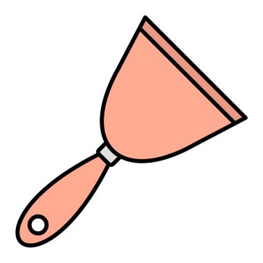 boya fırçası ikonu. Boyalı fırça vektör illüstrasyonunu tutan el çizgisi. izole edilmiş sınır biçimi