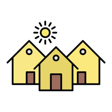 evler ikon vektör illüstrasyonu