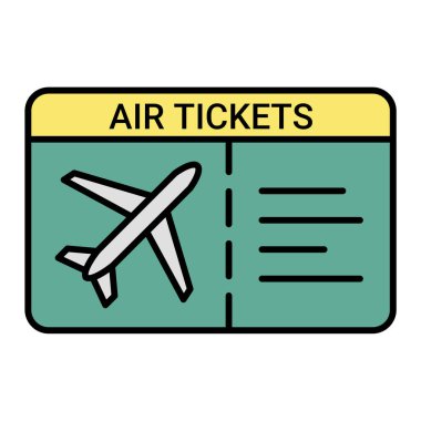 uçak bileti ikonu vektör illüstrasyon tasarımı