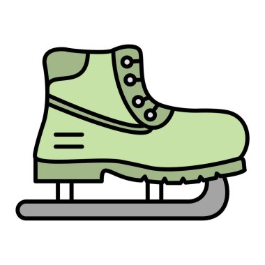 Buz pateni ikonu. Çizgili spor ayakkabısı çizimi resimli resim. beyaz arkaplanda izole