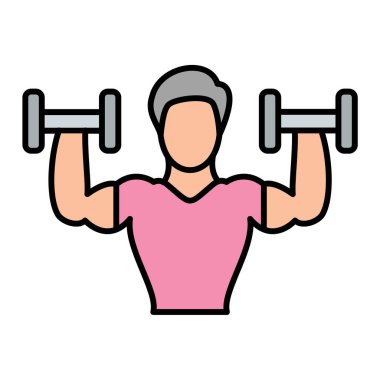 Dambıl vektör çizim tasarımı ile fitness adamı