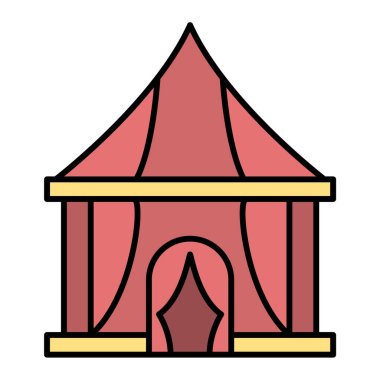 Sirk çadırı ikonu vektör çizimi tasarımı