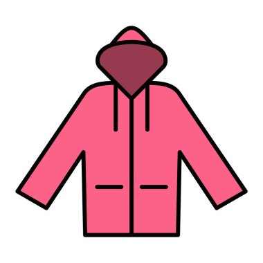 Kışlık kıyafet ikonu vektör çizimi tasarımı