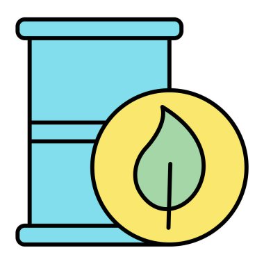 Su damlası vektör çizimine sahip yağ fıçısı