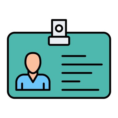 Kimlik kartı simgesi, vektör illüstrasyonu