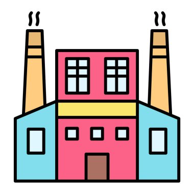 Fabrika. Web simgesi basit illüstrasyon