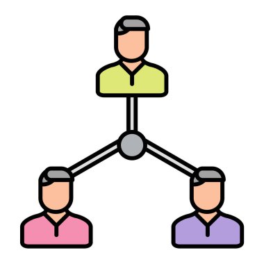 Business People düz simgesi, vektör illüstrasyonu