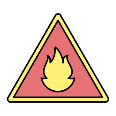 ateş uyarı simgesi vektör illüstrasyon grafik tasarımı