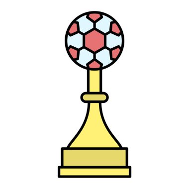 Futbol topu ikonu. Beyaz arkaplanda izole edilmiş web tasarımı için kupa vektör simgelerinin izometriği