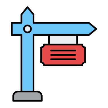 Yol işareti simgesinin vektör illüstrasyonu