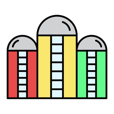 Bina. Web simgesi basit illüstrasyon