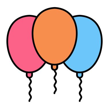 balonlu balon helyum vektör çizimi tasarımı