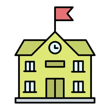 Ev binası ikonu. Web için ev vektör simgelerinin özet çizimi