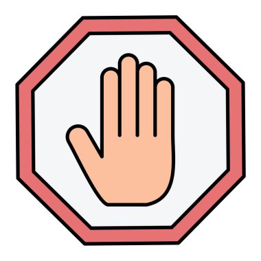 El dur simgesi. Vektör çizim