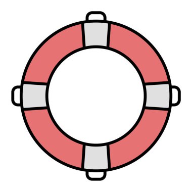 Cankurtaran halat vektör çizimi ile yüzüyor