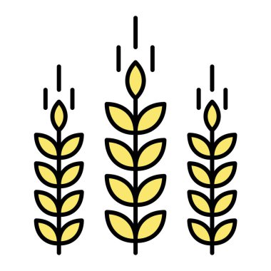 Web ve mobil uygulama tasarımınız için beyaz arkaplanda izole edilmiş buğday simgesi vektörü, mısır logosu kavramı