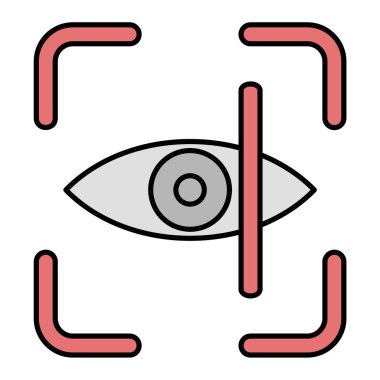 Göz simgesi vektörü. İnce çizgi işareti. İzole edilmiş kontür sembolü gösterimi