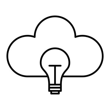 Bulut hesaplama simgesi. Web için ampul vektör simgelerinin özet çizimi