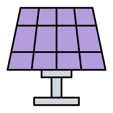 Güneş paneli simgesi. Web için enerji vektör simgelerinin özet çizimi