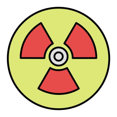 Radyasyon ikonu. Radyoaktif vektör sembolü çizimi.