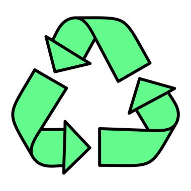 Sembol simgesini geri dönüştür. Web tasarımı için geri dönüşüm vektör simgelerinin özet çizimi