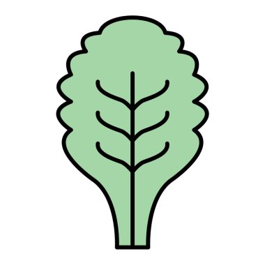 Çizgi film yaprağı simgesinin vektör çizimi