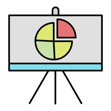 İş sunum simgesi vektör illüstrasyonu