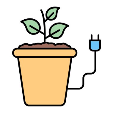 Yapraklı bitki ve ağaç vektör çizimi tasarımı