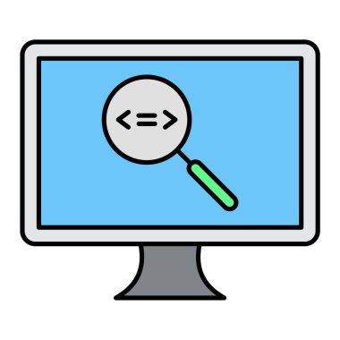 bilgisayar monitörü Büyüteç vektör çizim tasarım ile