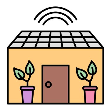 Enerji ve teknoloji çizgisi ikon vektör çizimi tasarımı