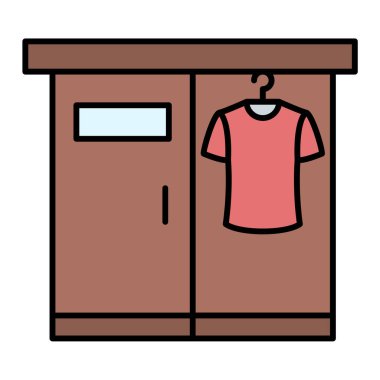 Alışveriş poşeti ikonu. Giysi vektörünün özet çizimi ve biçim tasarımı.