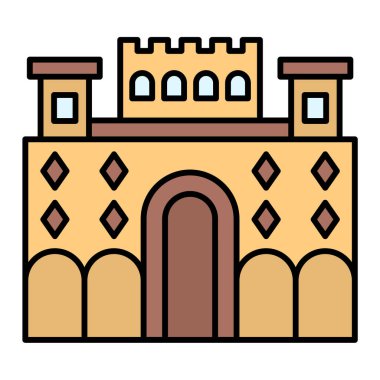 Bina. Web simgesi basit illüstrasyon