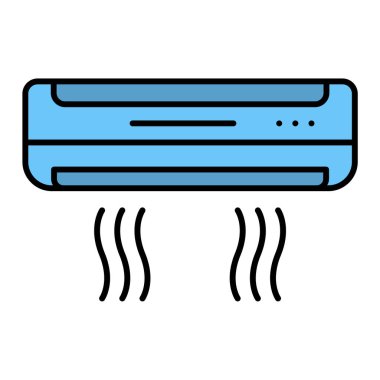 Soğutma kliması simgesi. Beyaz arkaplanda izole edilmiş vektör illüstrasyonu