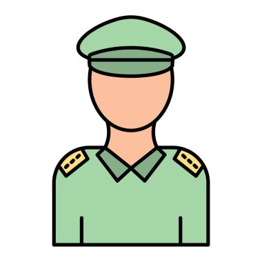 Beyaz arkaplanda hostes simgesi, renkli tasarım, vektör illüstrasyonu