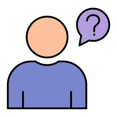 Soru işareti vektör illüstrasyon tasarımlı insan avatarı