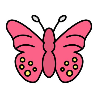 Kelebek simgesi vektör illüstrasyon tasarımı