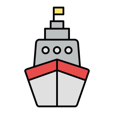 Gemi. Web simgesi basit illüstrasyon