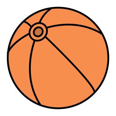 Çizgi film basketbol ikonunun vektör illüstrasyonu