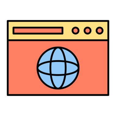 Tarayıcı. Web simgesi basit illüstrasyon