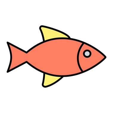 balık simgesi vektör illüstrasyonu