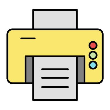 Yazıcı. Web simgesi basit illüstrasyon