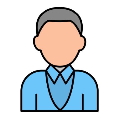 Adam avatar ikonu. Ana hatlarıyla erkek vektör illüstrasyonu. beyaz arkaplanda izole