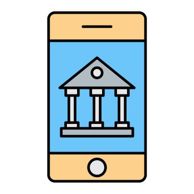 mobil bankacılık simgesi, vektör illüstrasyonu