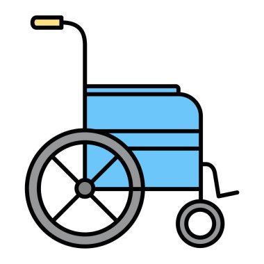tekerlekli sandalye ikonu vektör illüstrasyonu