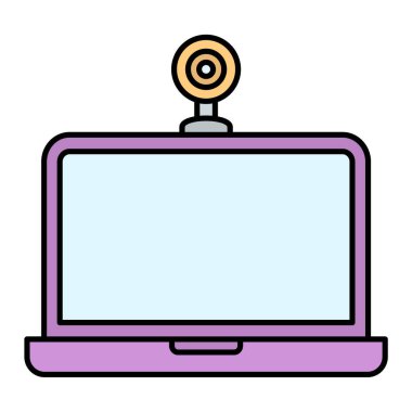 teknoloji ve bilgisayar vektör illüstrasyonlu dizüstü bilgisayar