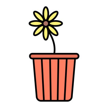 Şirin çiçek bitkisi izole edilmiş ikon vektör illüstrasyon tasarımı