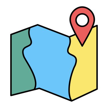 Harita iğne simgesi. GPS navigasyon vektör çizelgesi. beyaz arkaplanda izole.