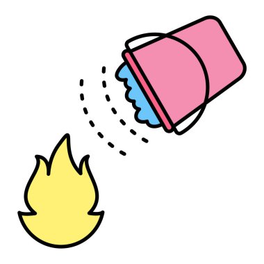 Ateş ikonu. Web için yanan mum vektör simgelerinin özet çizimi