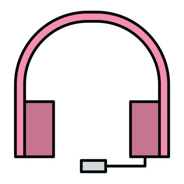 Kulaklık. Web simgesi basit illüstrasyon